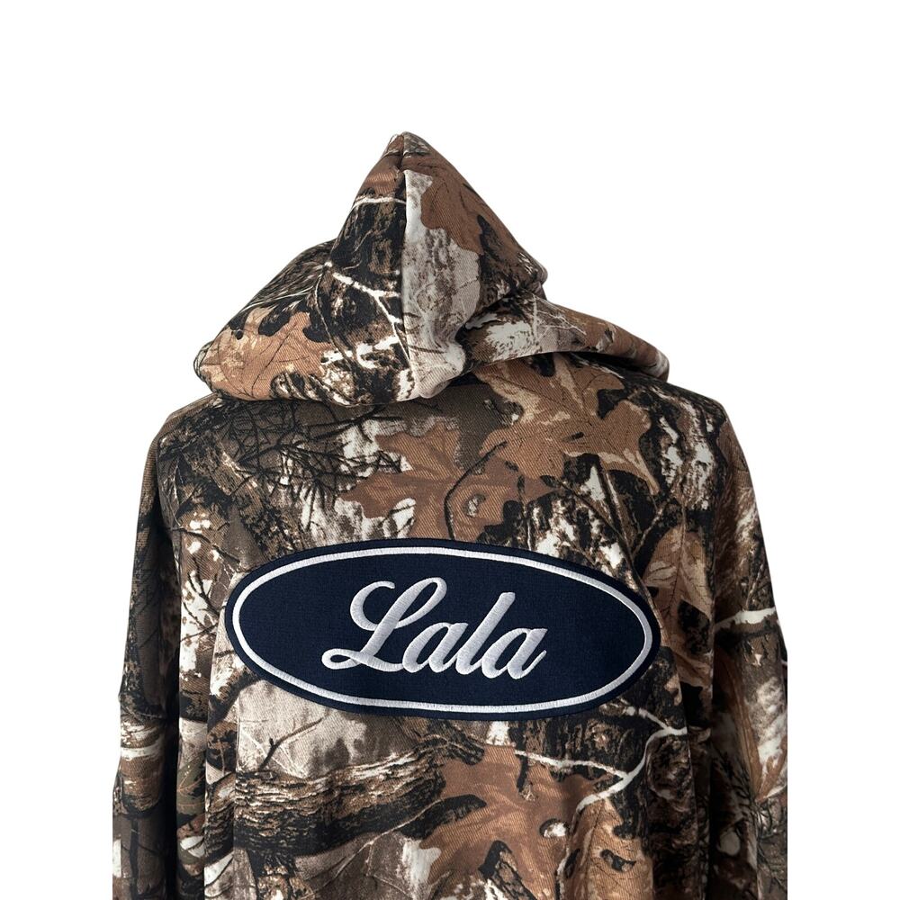 LALA Original Rebel Heart Camo Patched Zip Up Hoodie Natural NWOT - Picture 6 of 15